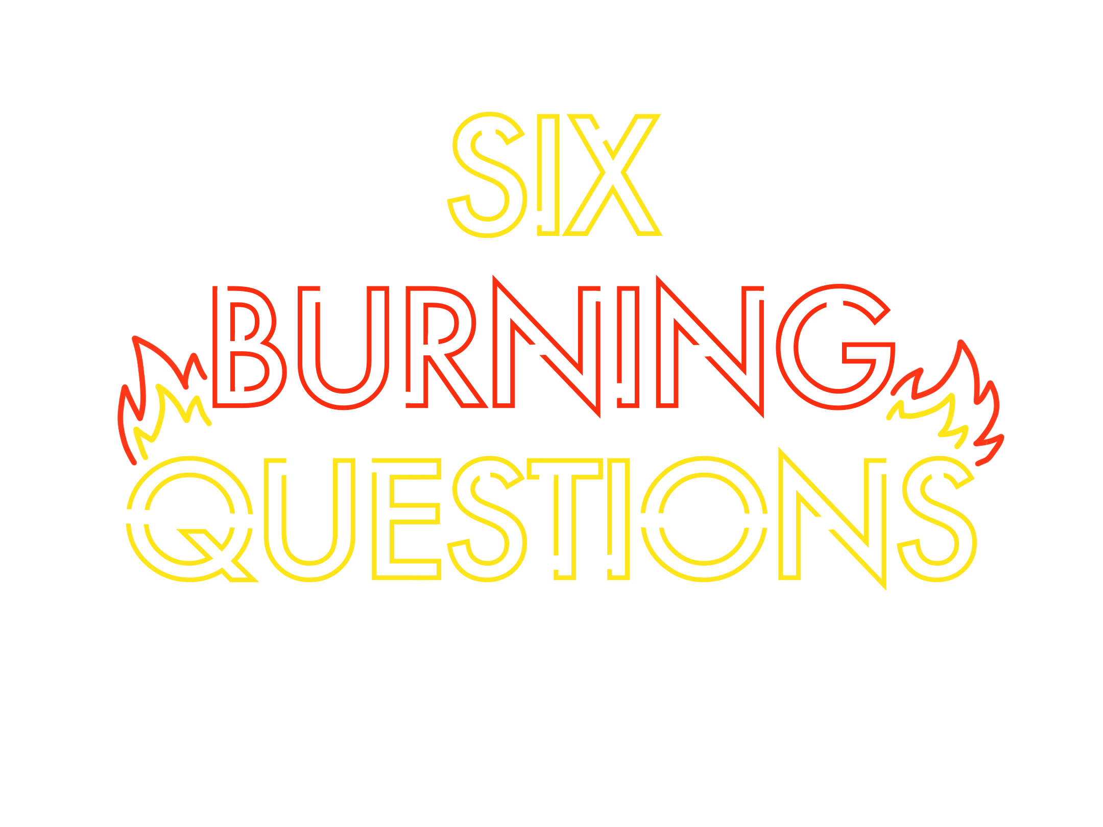 Six Burning Questions logo, red color variant